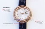 OB Factory Replica Piaget Ladies Watches With Rose Gold Diamond Bezel Silver Diamond Dial